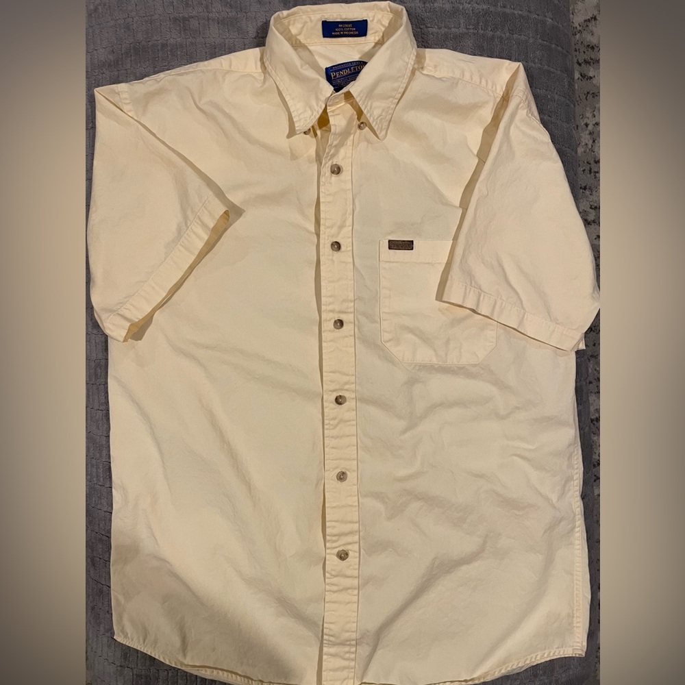 Pendleton Men's Light Yellow Short Sleeve Shirt